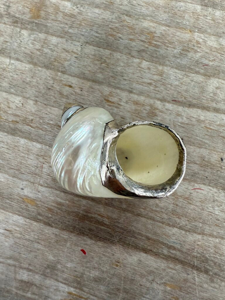 VINTAGE MOTHER OF PEARL SHELL SALT CELLAR