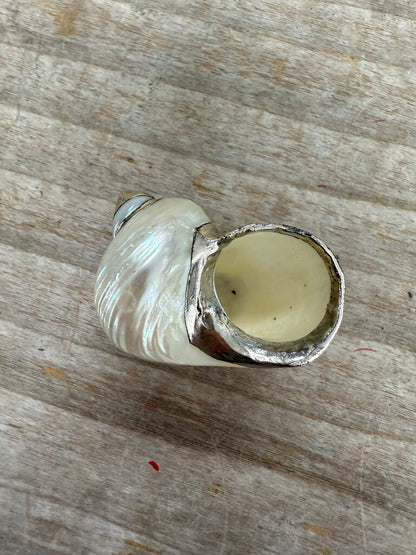 VINTAGE MOTHER OF PEARL SHELL SALT CELLAR