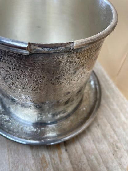 BARKER ELLIS SILVER PLATED NICKLE BISCUIT BARREL AS IS 5.5"x7"