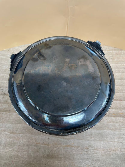 BARKER ELLIS SILVER PLATED NICKLE BISCUIT BARREL AS IS 5.5"x7"