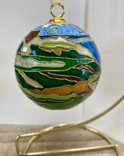 KITTY KELLER WEBER STATE CHRISTMAS CLOISONNE ORNIMENT