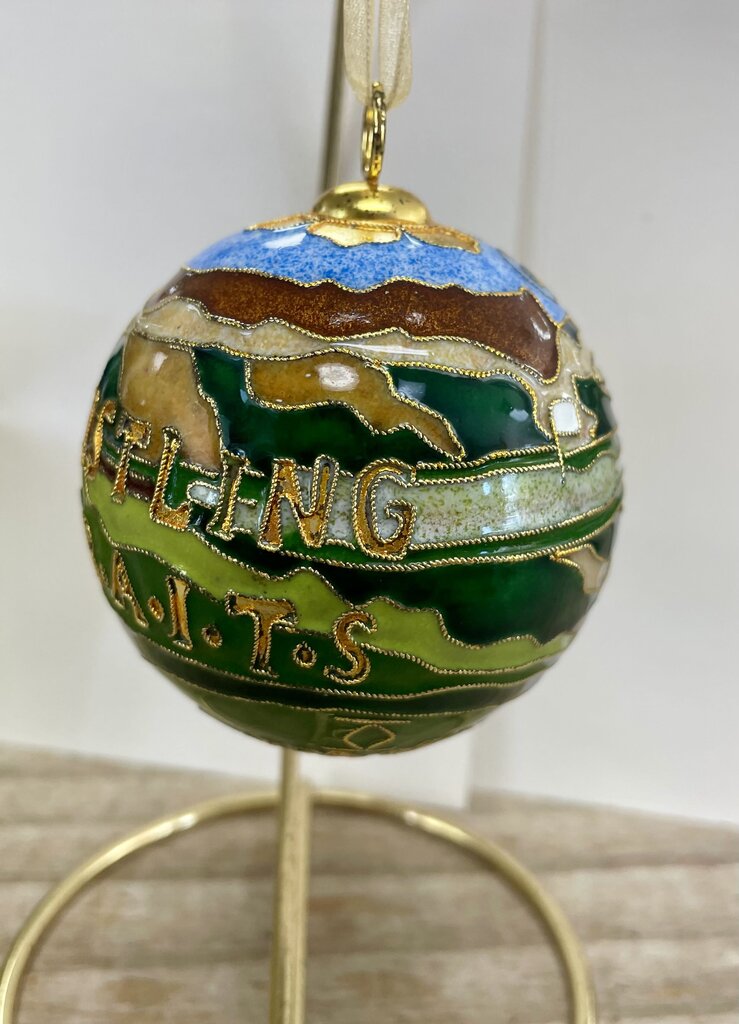 KITTY KELLER WEBER STATE CHRISTMAS CLOISONNE ORNIMENT