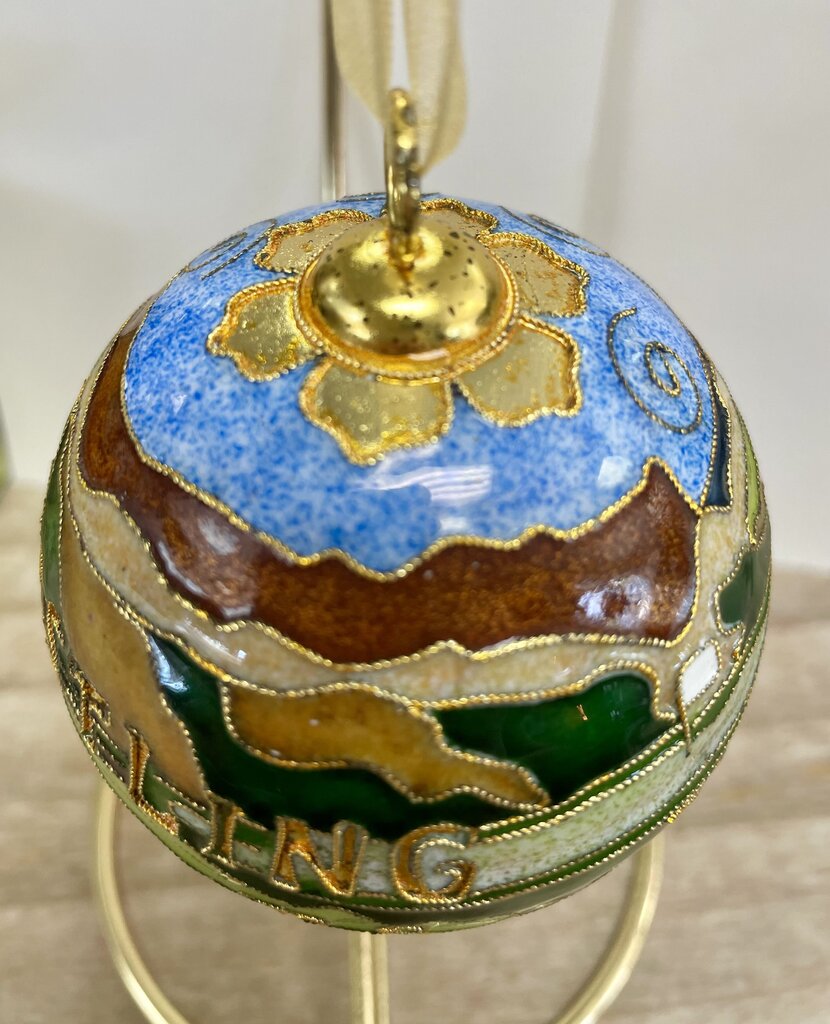KITTY KELLER WEBER STATE CHRISTMAS CLOISONNE ORNIMENT