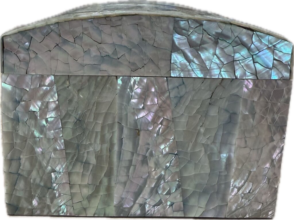 1970s HOLLYWOOD REGENCY ABALONE BOX 6"x3.5"