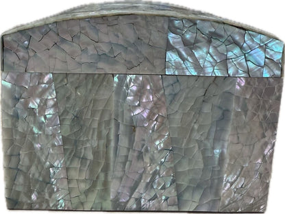 1970s HOLLYWOOD REGENCY ABALONE BOX 6"x3.5"