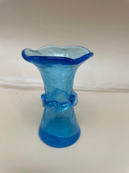 MINI BLUE CRACKLE VASE