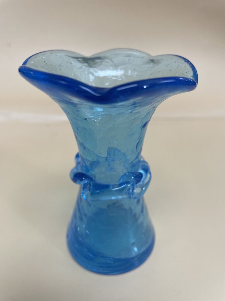 MINI BLUE CRACKLE VASE