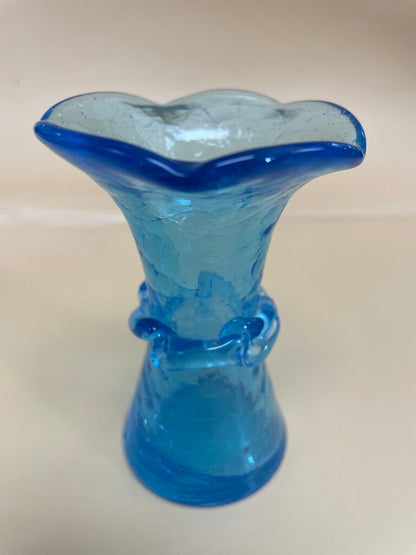 MINI BLUE CRACKLE VASE