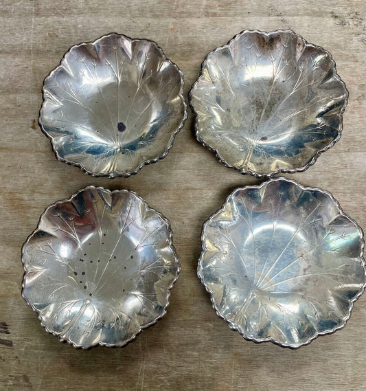 STERLING SILVER NUT DISH SET OF 4
