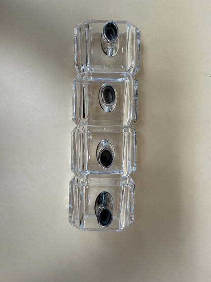 HANS TURNWALD CRYSTAL NAPKIN RINGS BUD VASE AND TAG HOLDER SET OF 4