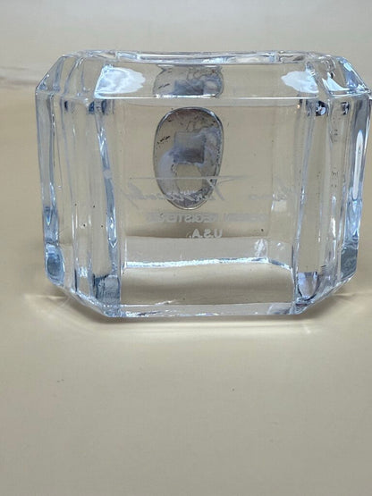 HANS TURNWALD CRYSTAL NAPKIN RINGS BUD VASE AND TAG HOLDER SET OF 4