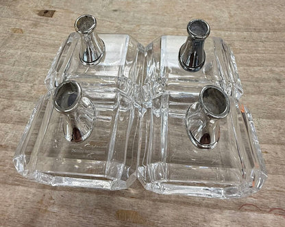 HANS TURNWALD CRYSTAL NAPKIN RINGS BUD VASE AND TAG HOLDER SET OF 4