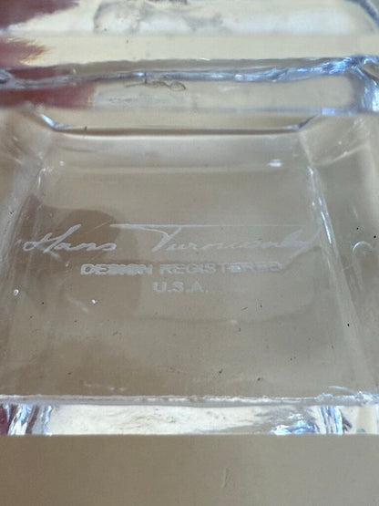 HANS TURNWALD CRYSTAL NAPKIN RINGS BUD VASE AND TAG HOLDER SET OF 4