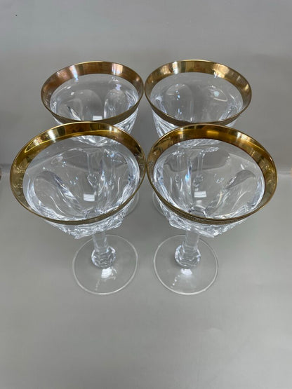 MOSER LADY HAMILTON GOLD ENCRUSTED CRYSTAL GLASSES SET OF 4