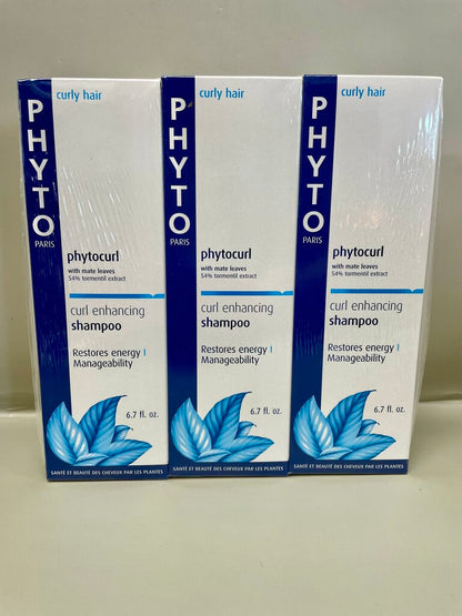 NEW SET OF 3 6.7 FL OZ PHYTO PHYTOCURL SHAMPOO