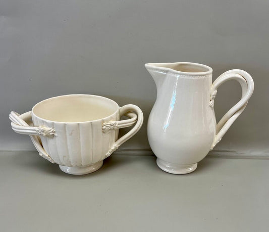 LEEDSWARE CREAMWARE CREAM AND SUGAR SET