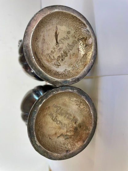 SILVER PLATED SALT AND PEPPER SHAKERS BAROQUE