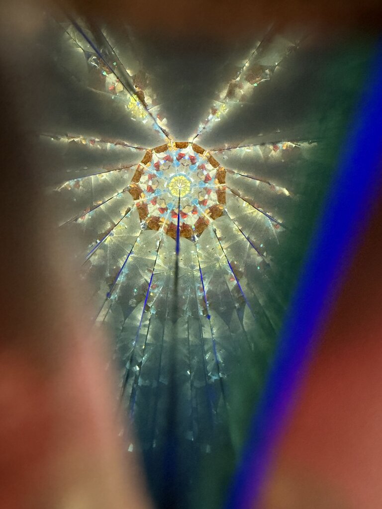 VINTAGE STAINED GLASS KALEIDOSCOPE