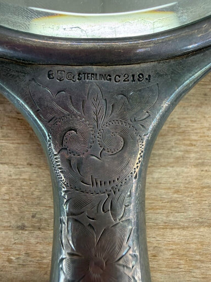 VINTAGE STERLING SILVER HAND MIRROR