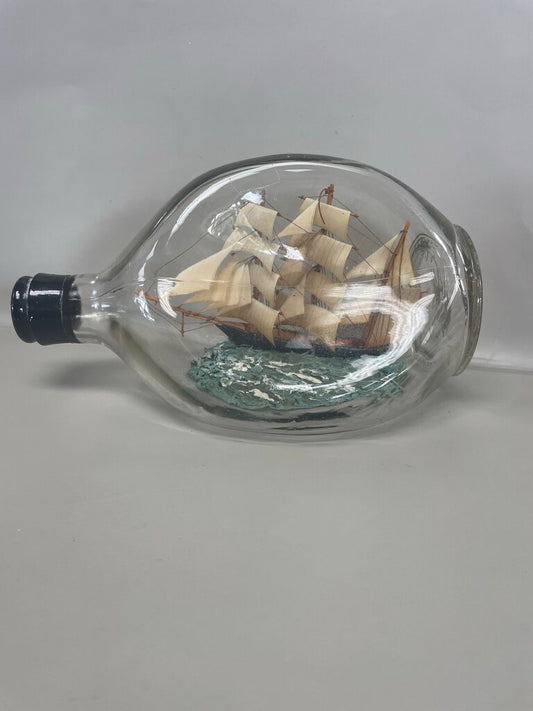 VINTAGE DIMPLE BOAT IN A BOTTLE 8X5.5
