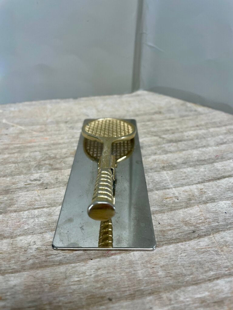 VINTAGE TENNIS RACKET BRASS CLIP