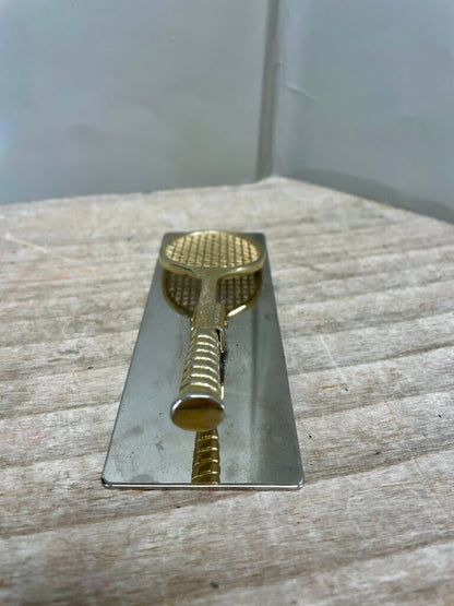 VINTAGE TENNIS RACKET BRASS CLIP