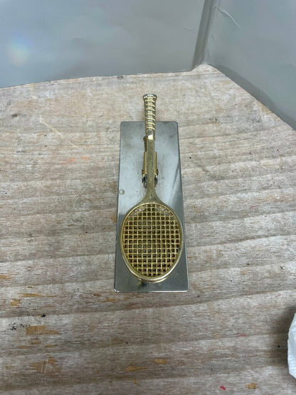 VINTAGE TENNIS RACKET BRASS CLIP