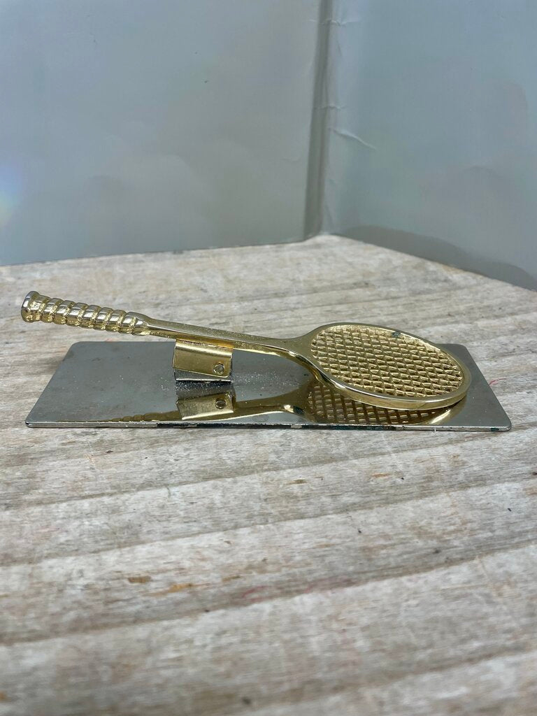 VINTAGE TENNIS RACKET BRASS CLIP