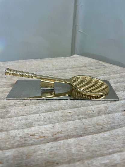VINTAGE TENNIS RACKET BRASS CLIP