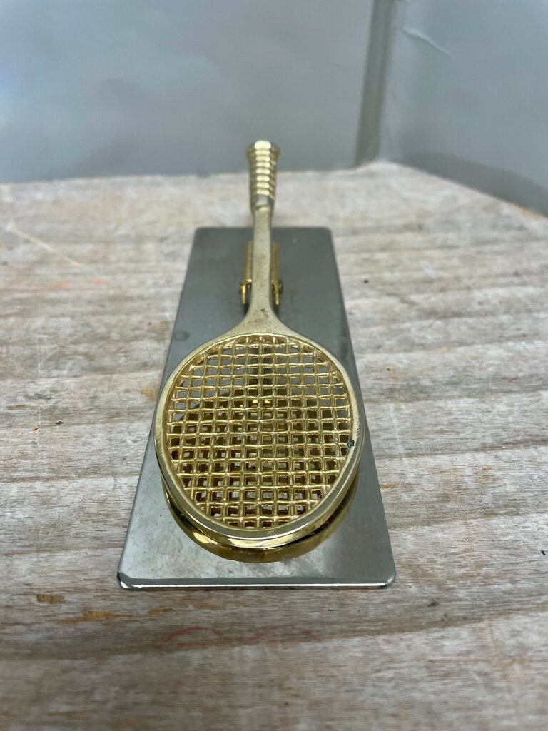 VINTAGE TENNIS RACKET BRASS CLIP