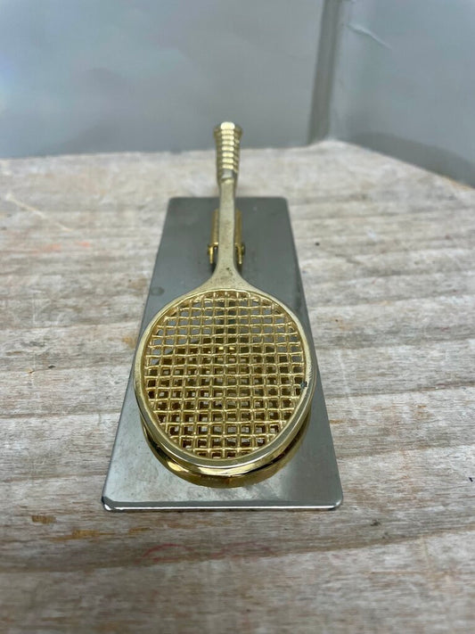 VINTAGE TENNIS RACKET BRASS CLIP