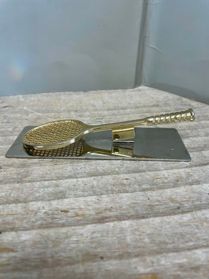 VINTAGE TENNIS RACKET BRASS CLIP