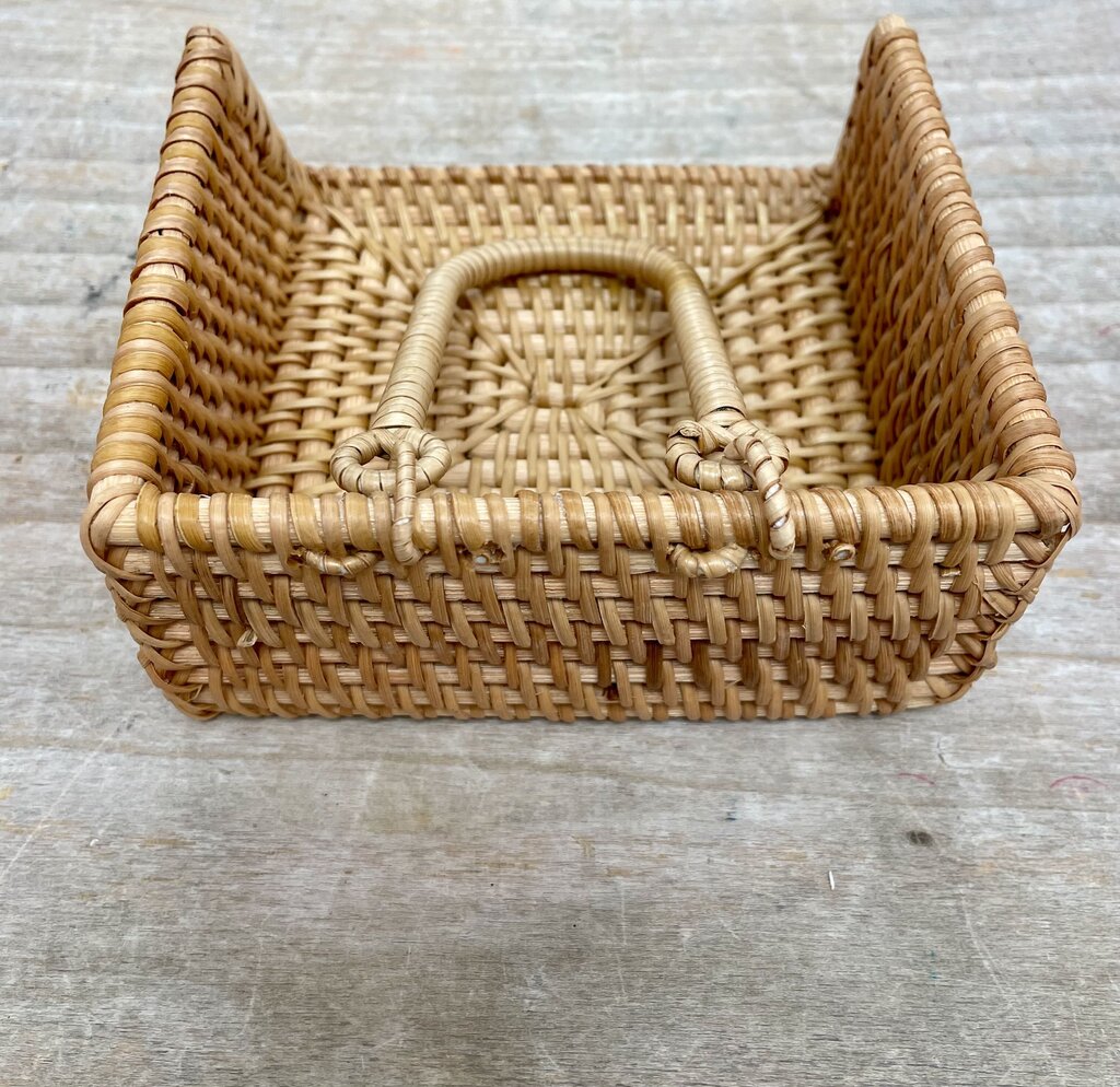 SMALL RATTAN NAPKIN HOLDER FOR 5" NAPKINS