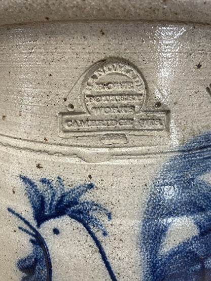 VINTAGE HUGE ROWE POTTERY ROOSTER CROCK W/ LID