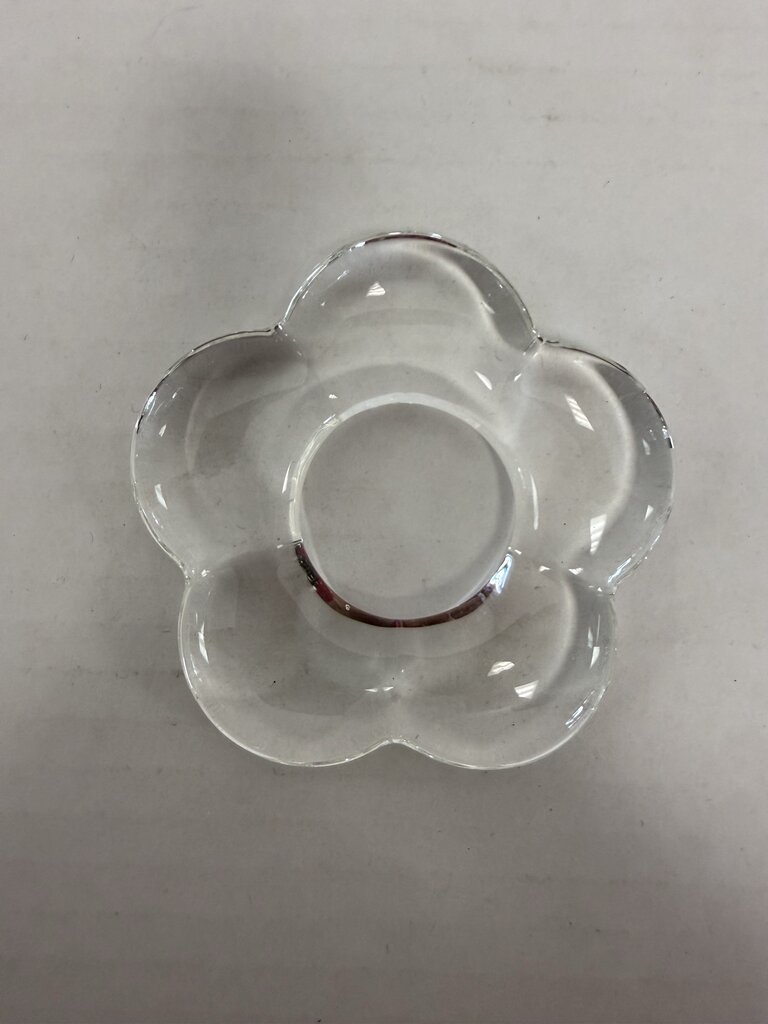 GLASS FLORAL NAPKIN RINGS SET OF 6