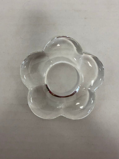 GLASS FLORAL NAPKIN RINGS SET OF 6