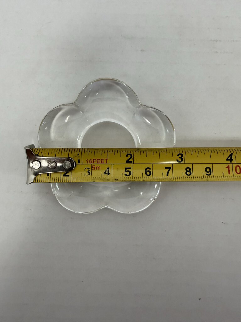 GLASS FLORAL NAPKIN RINGS SET OF 6