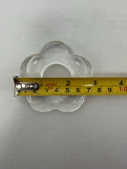 GLASS FLORAL NAPKIN RINGS SET OF 6