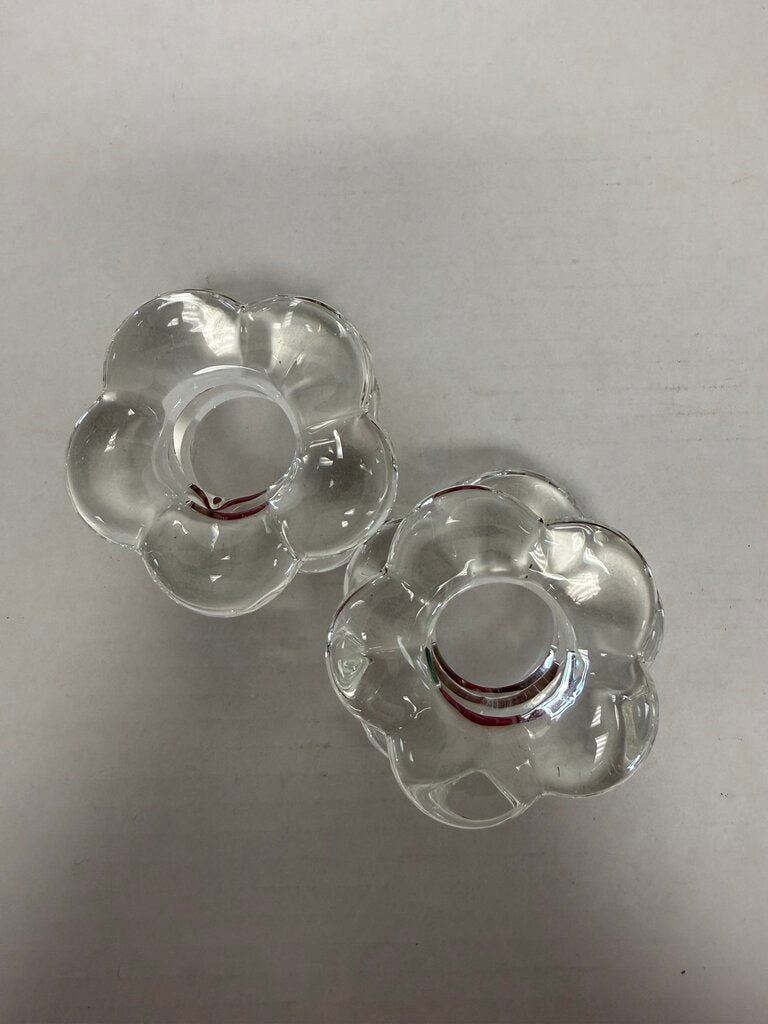 GLASS FLORAL NAPKIN RINGS SET OF 6