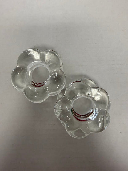 GLASS FLORAL NAPKIN RINGS SET OF 6