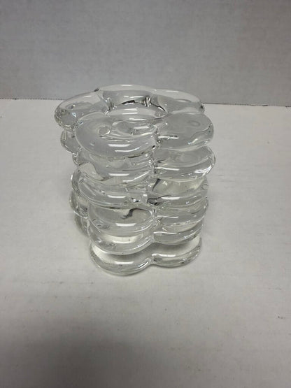 GLASS FLORAL NAPKIN RINGS SET OF 6