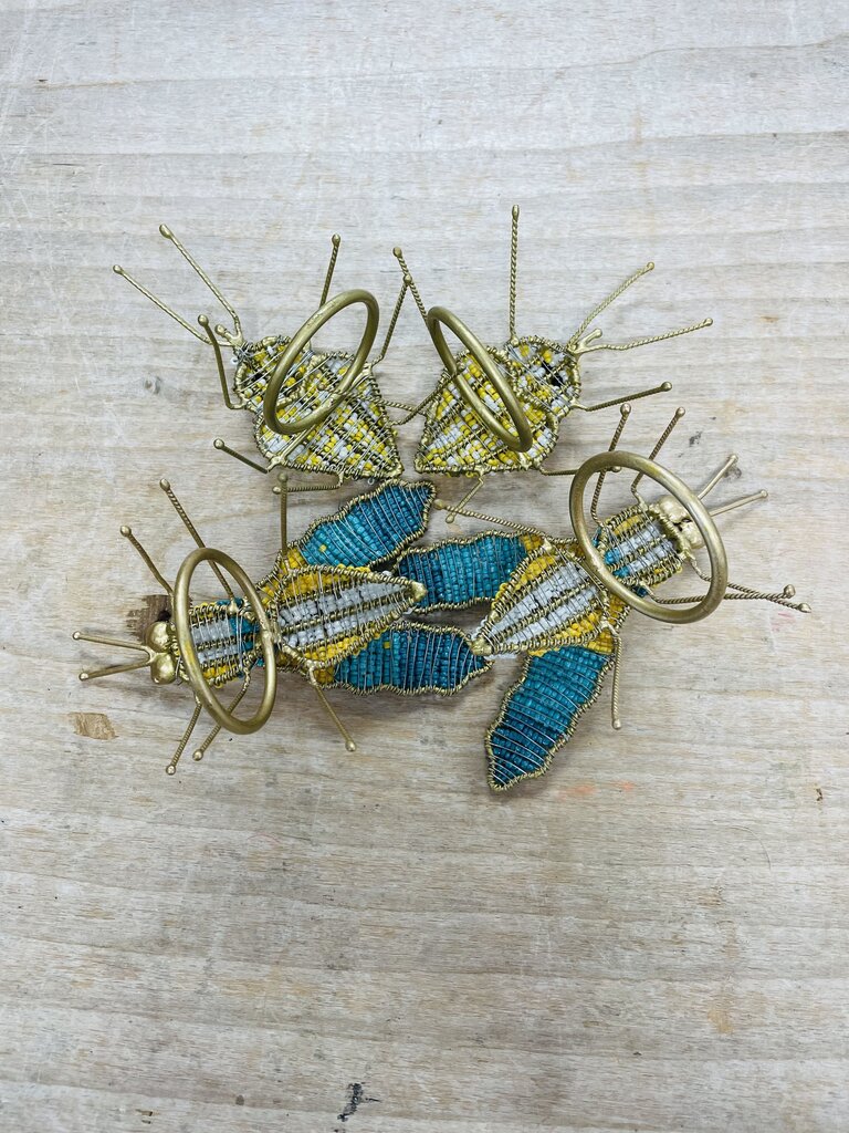 BEADED INSECT NAPKIN RING SET OF 4