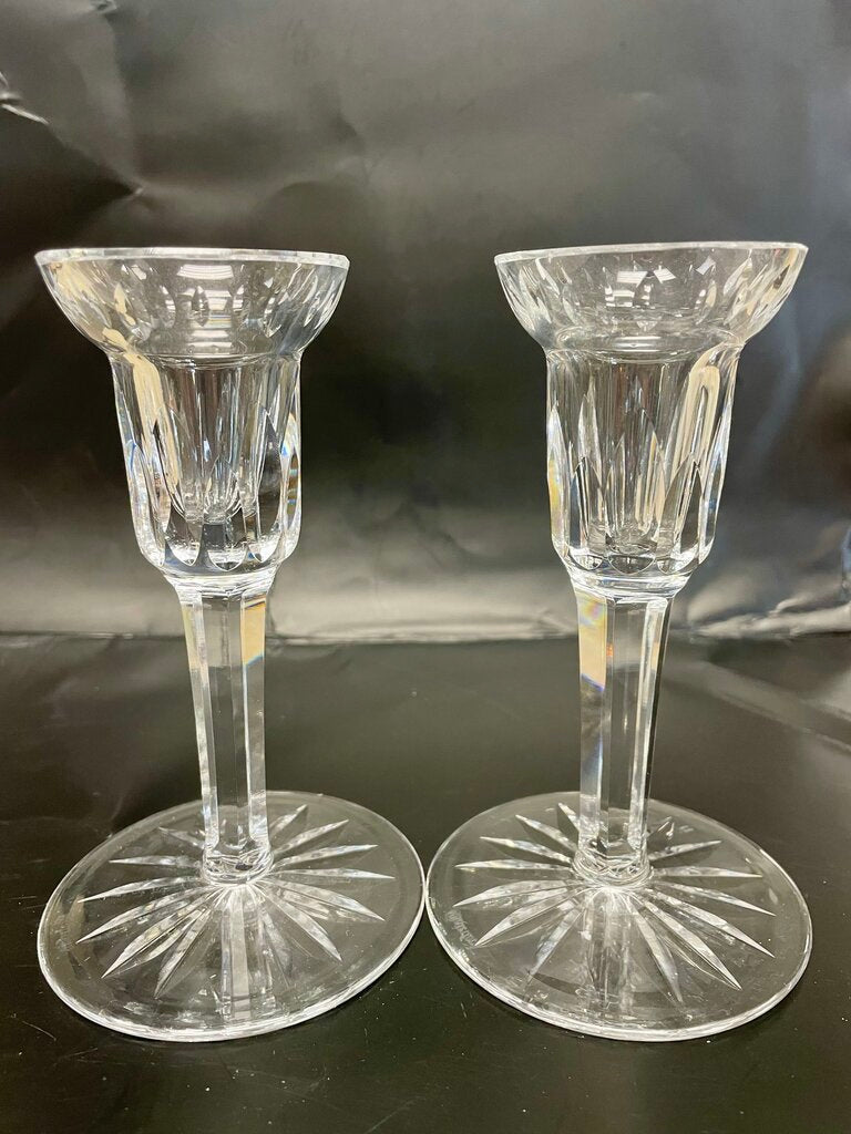 WATERFORD CRYSTAL CANDLESTICKS SET OF 2