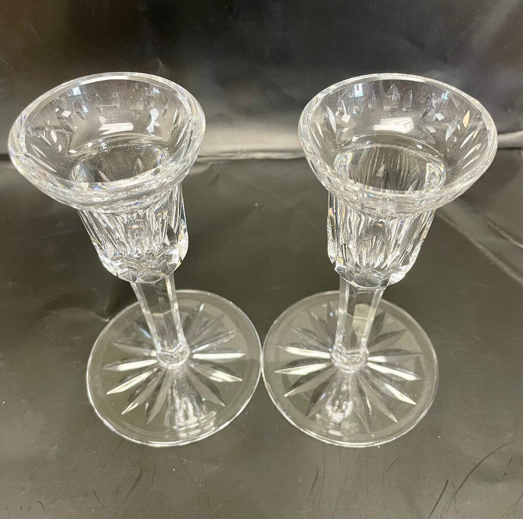 WATERFORD CRYSTAL CANDLESTICKS SET OF 2