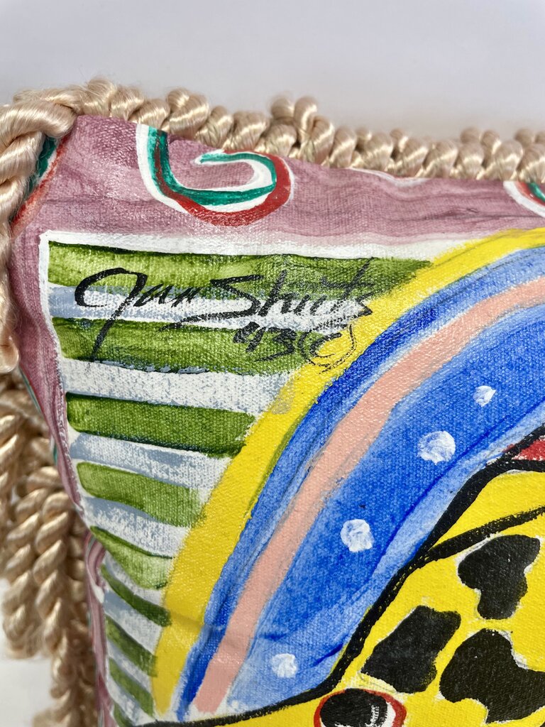 JAN SHIETS PAINTED FISH PILLOW