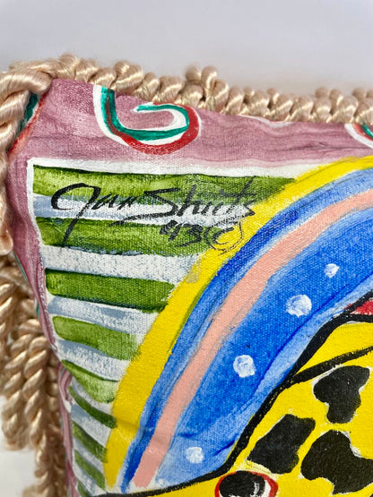 JAN SHIETS PAINTED FISH PILLOW