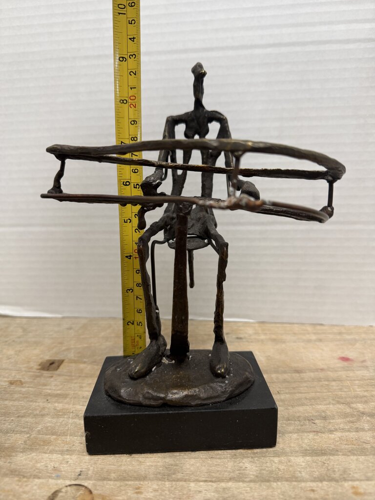 MAN PLAYING PIANO METAL BRONZE SCULPTURE