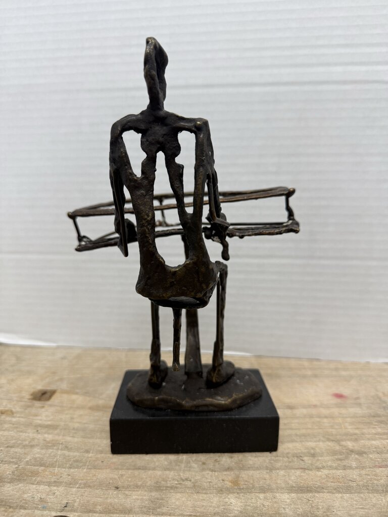MAN PLAYING PIANO METAL BRONZE SCULPTURE