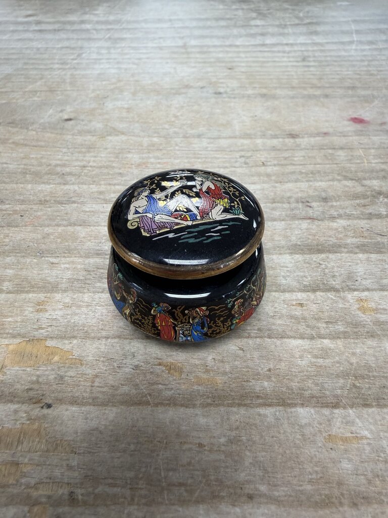 VINTAGE ROMAN GREEK SOLID PERFUME LIDDED JAR