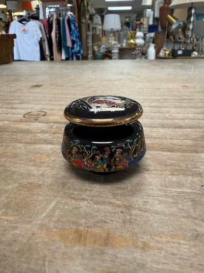 VINTAGE ROMAN GREEK SOLID PERFUME LIDDED JAR